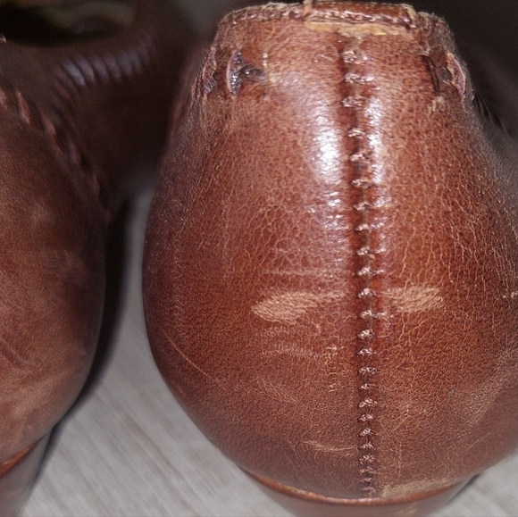 VTG 80's Brown Weaved Decorative Leather Cloud Climbers Flats Pre-Loved Size 6 - Picture 7 of 11